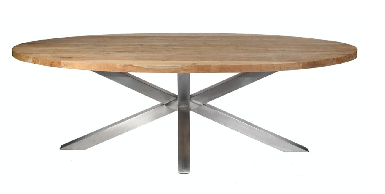 Table ovale Arya pied croisé L'Empreinte