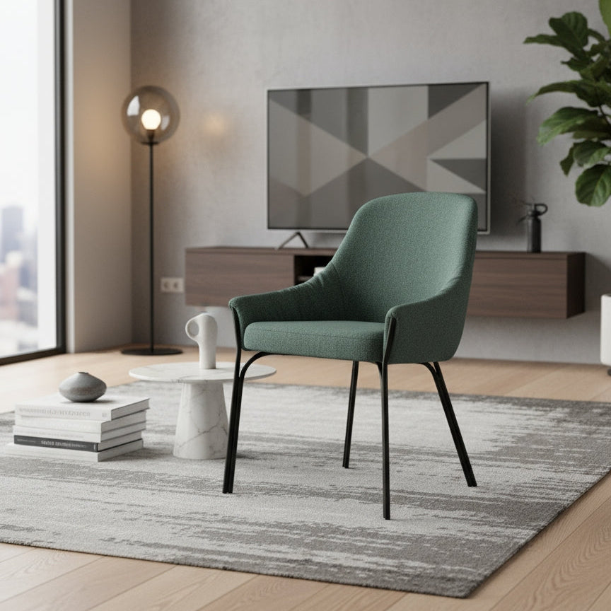 Chaise baquet Velvet vert L'Empreinte