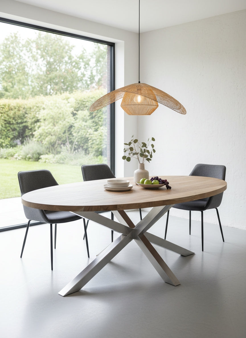 Table ovale Arya pied croisé L'Empreinte