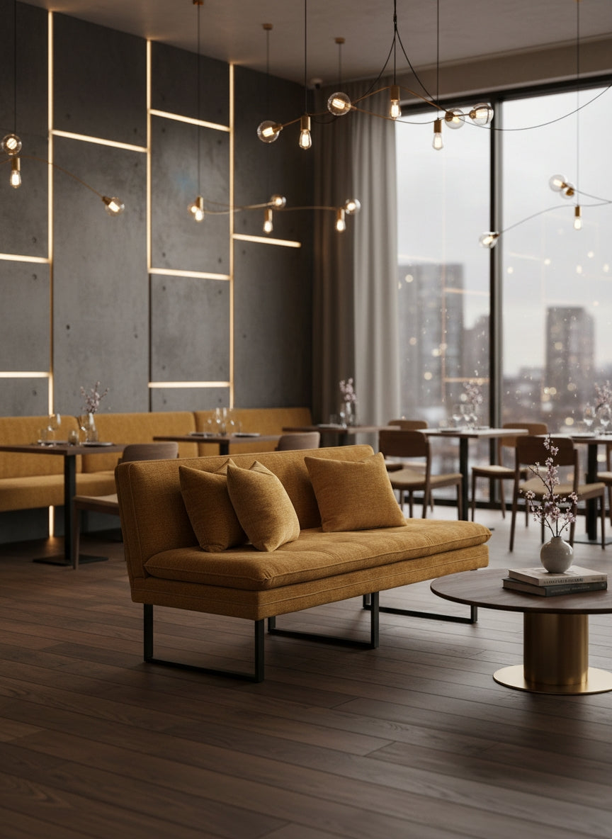 Banquette sur pied Como Ocre 180cm homa home