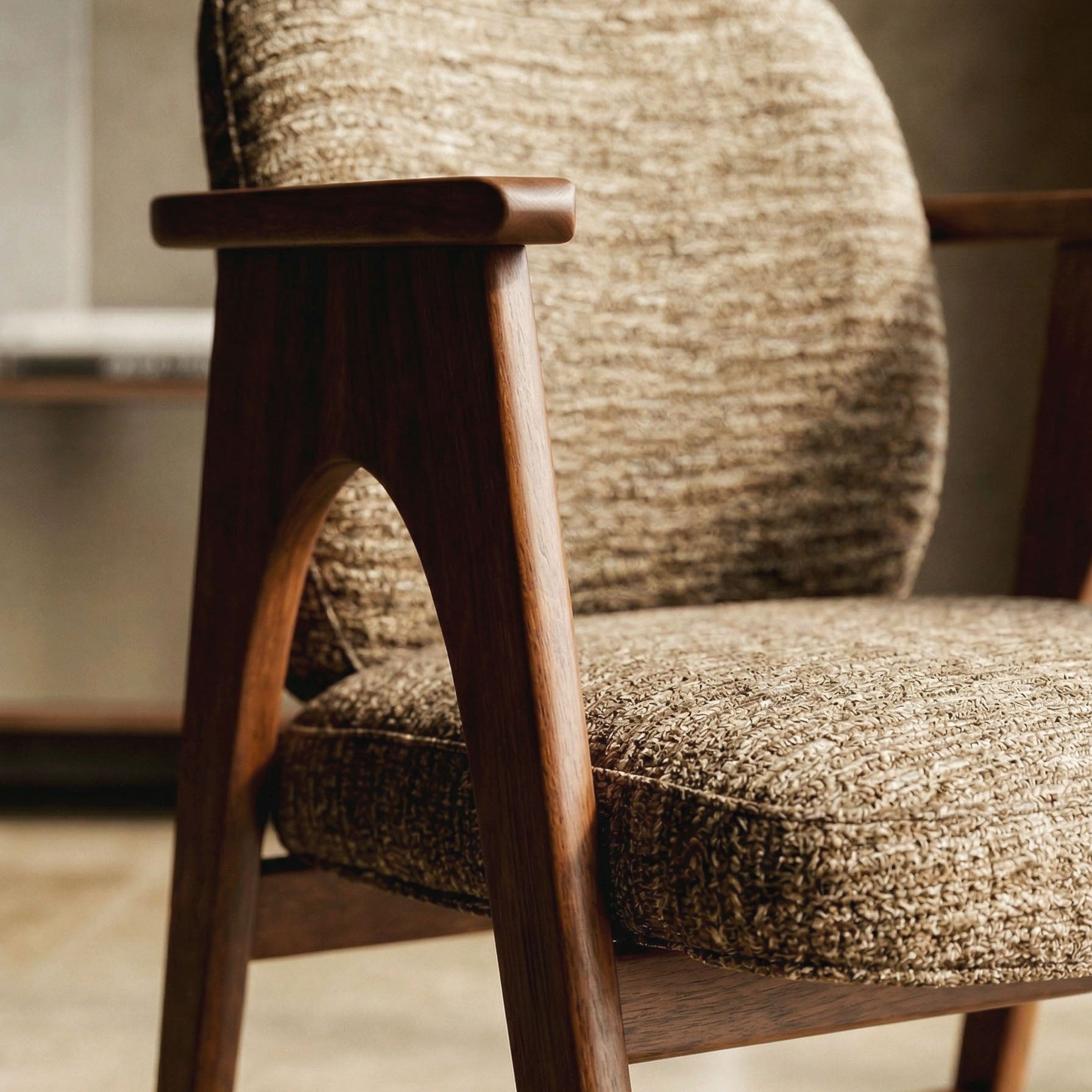 Chaise teinte noyer & tissu marron homa home