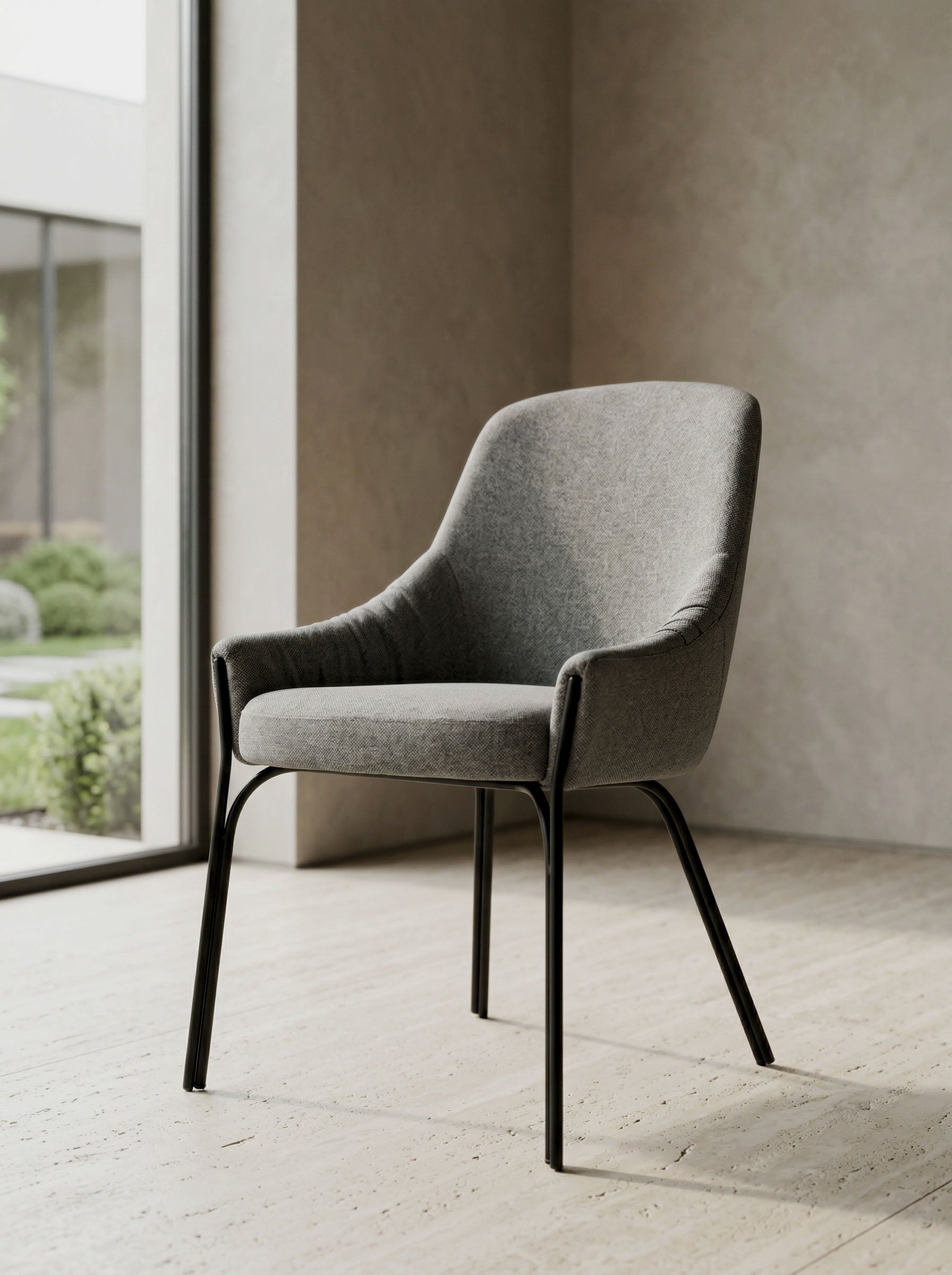 Chaise baquet velvet Gris chiné homa home