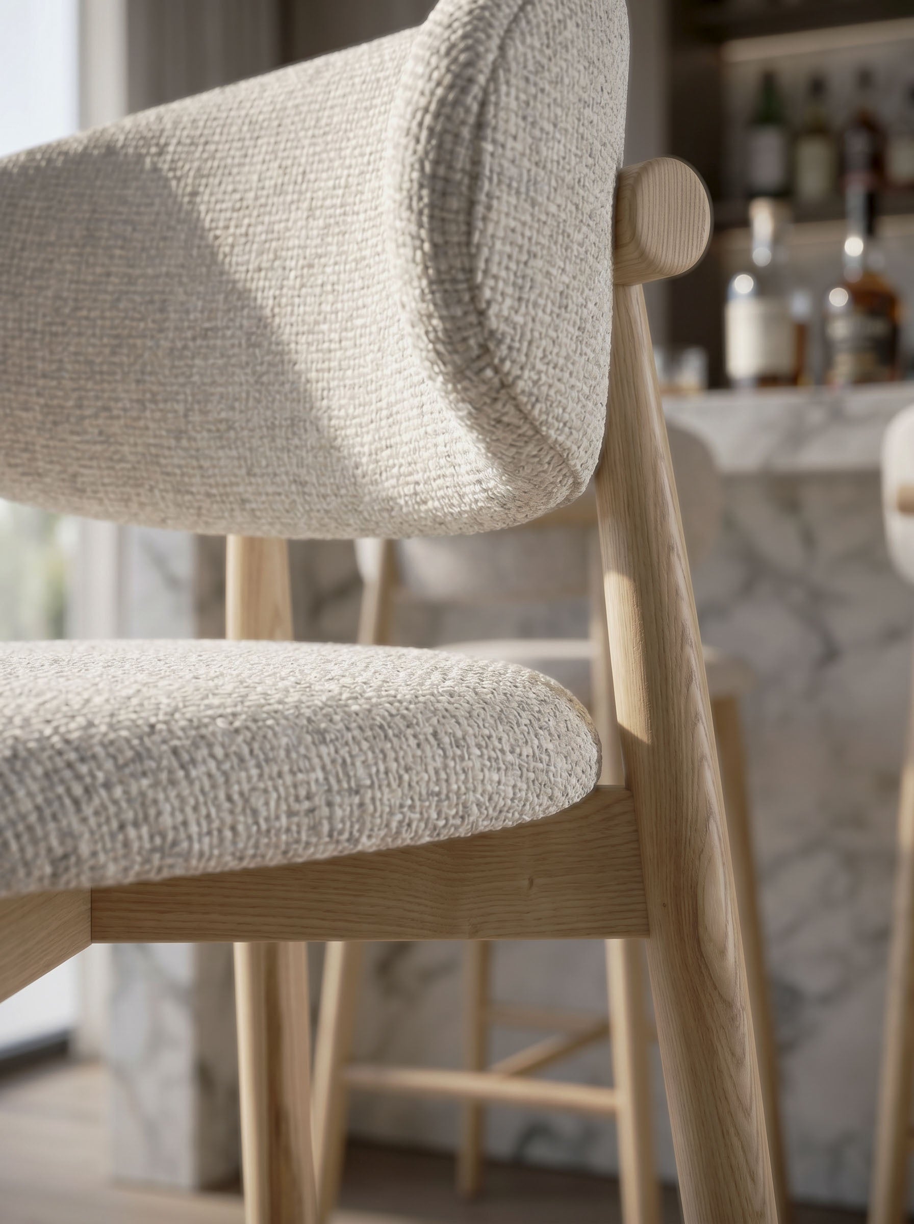 Tabouret JASPE Naturel & White L'Empreinte