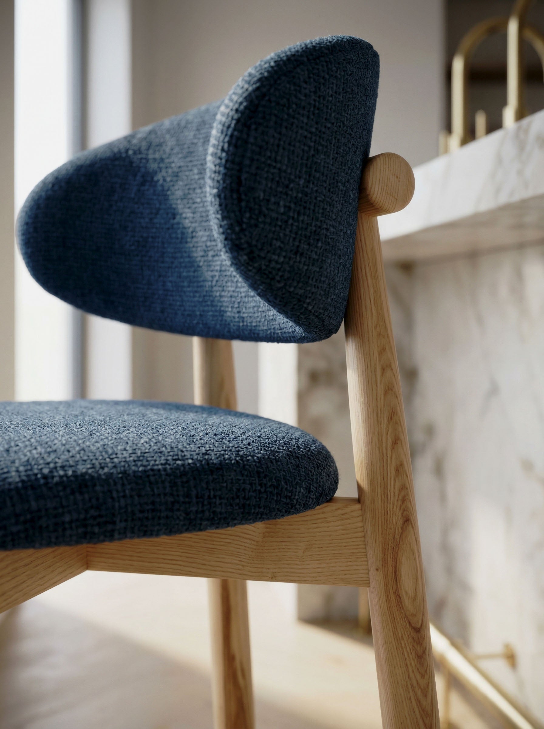 Tabouret JASPE Naturel & Bleu L'Empreinte
