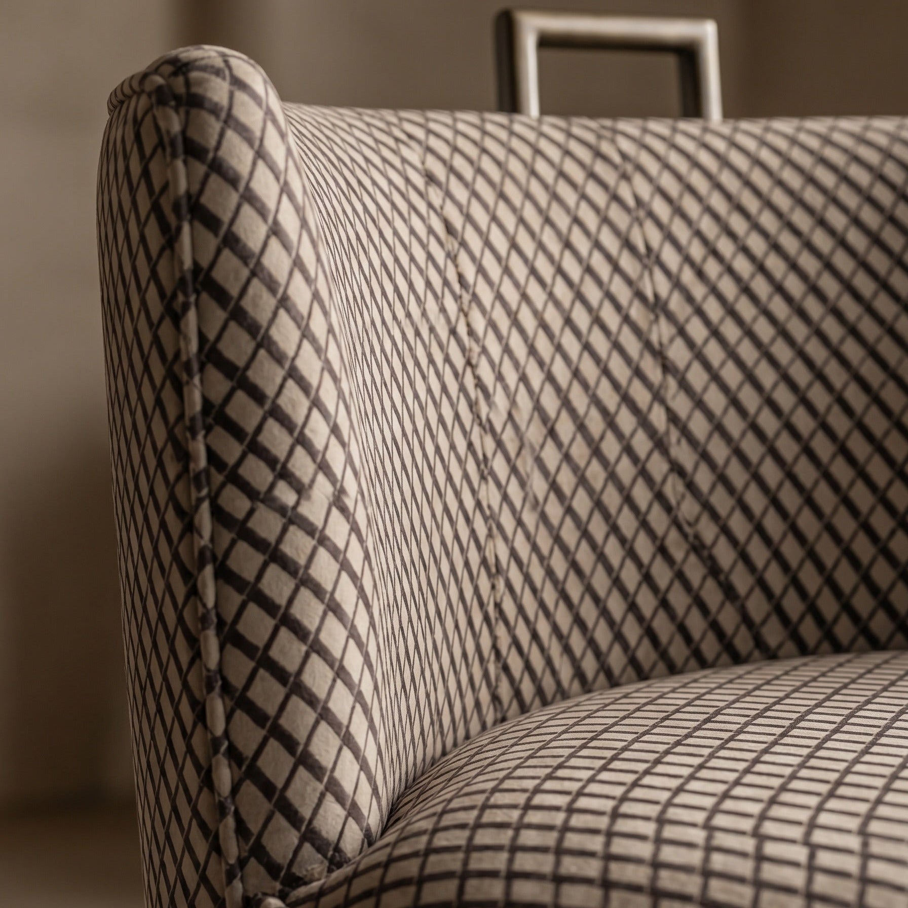 Tabouret DANA quadriller Black & Brown L'Empreinte