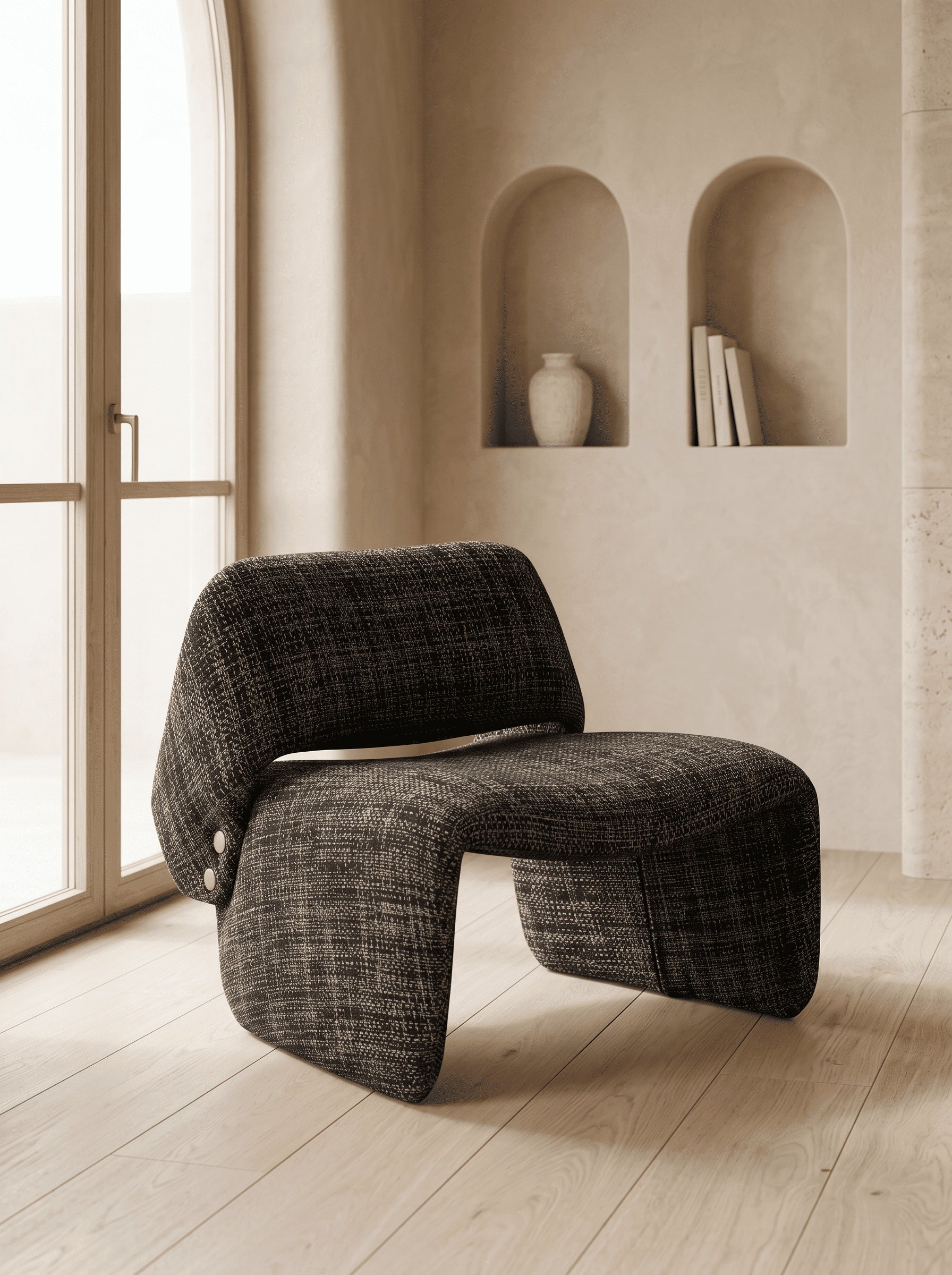 Fauteuil ROMA Gris chiné L'Empreinte