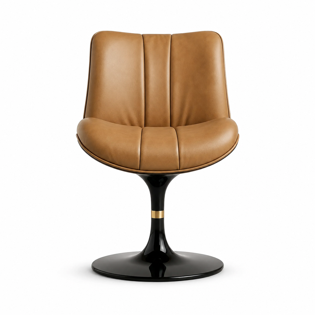 Chaise KISS pivotante en cuir camel homa home