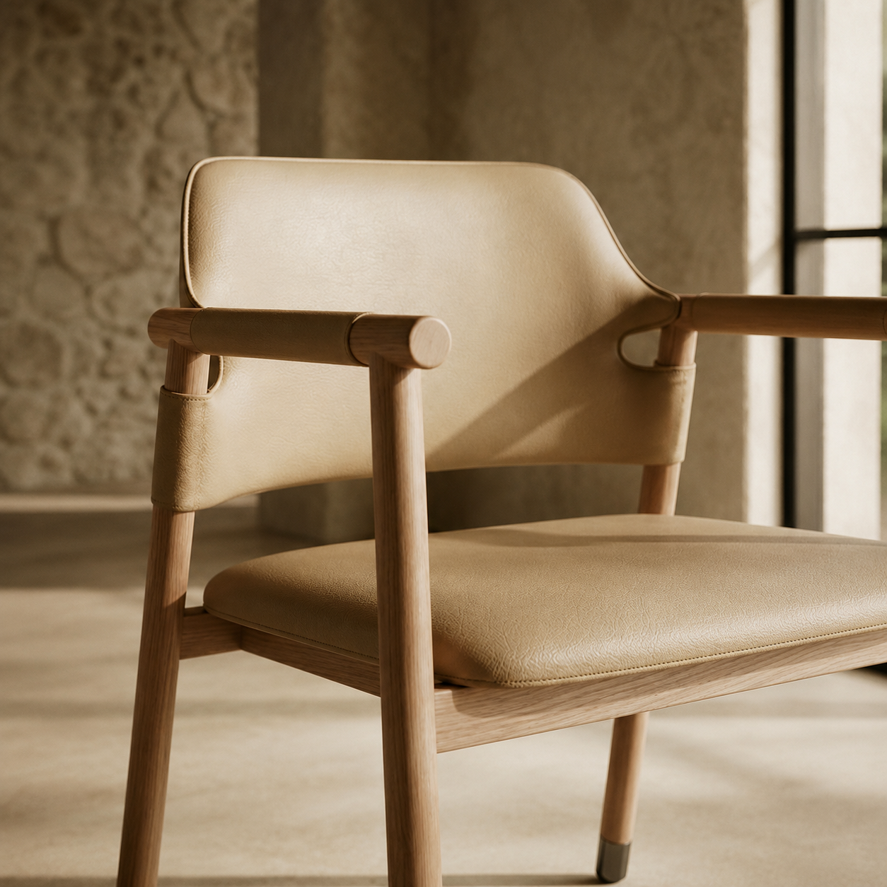 Chaise AARHUS assise en cuir homa home
