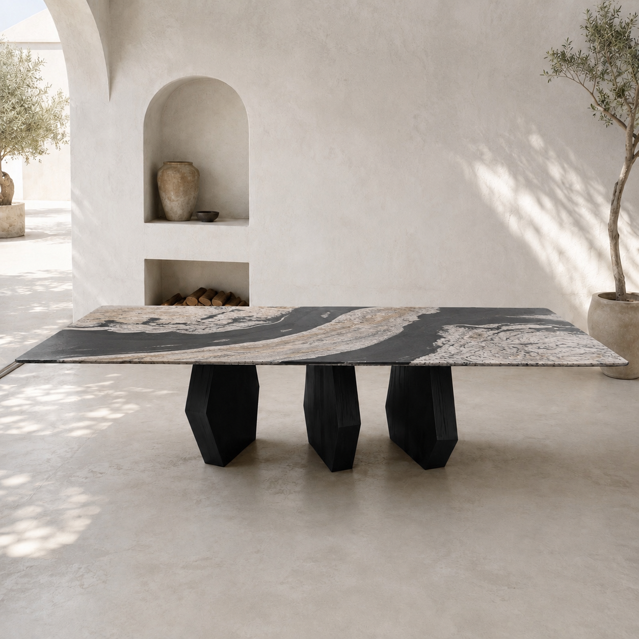 Table à manger Venea 3 pieds 320x120 cm homa home