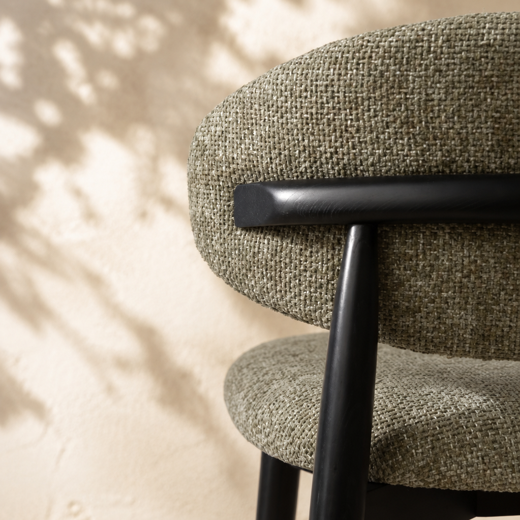 Tabouret JASPE Vert et Bois noir homa home