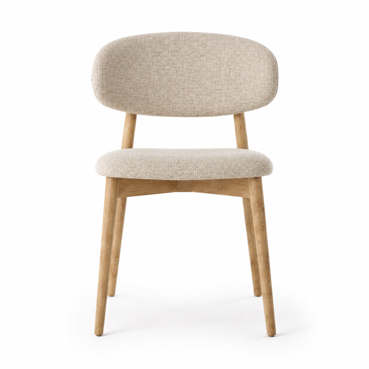 Chaise Jaspe Blanche et bois naturel homa home