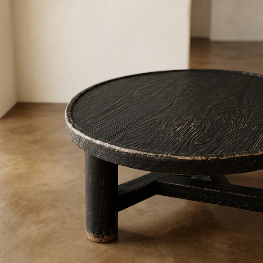 Table basse ANNA ronde en bois Ø70 cm homa home