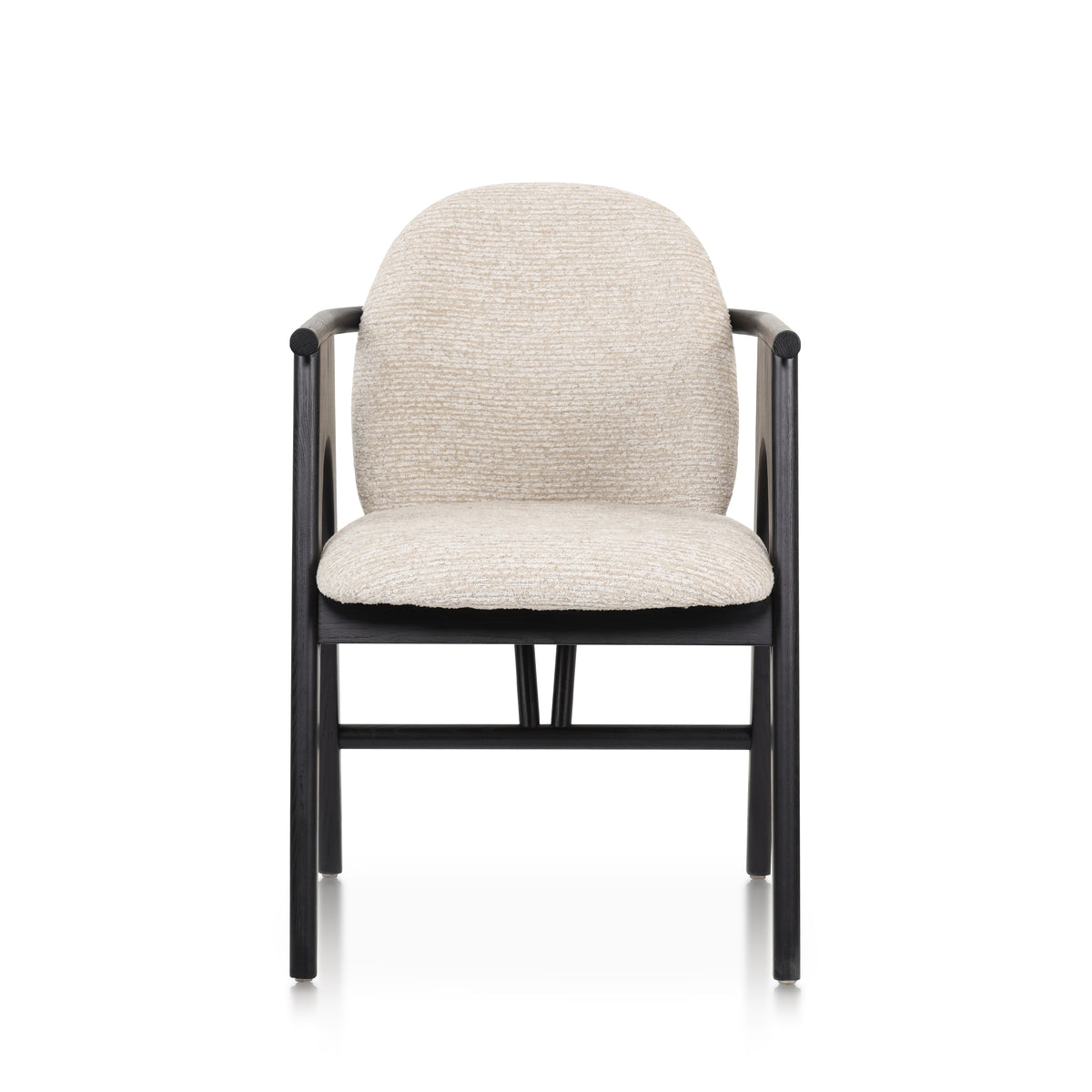 Chaise BOWIE noir & tissu crème homa home