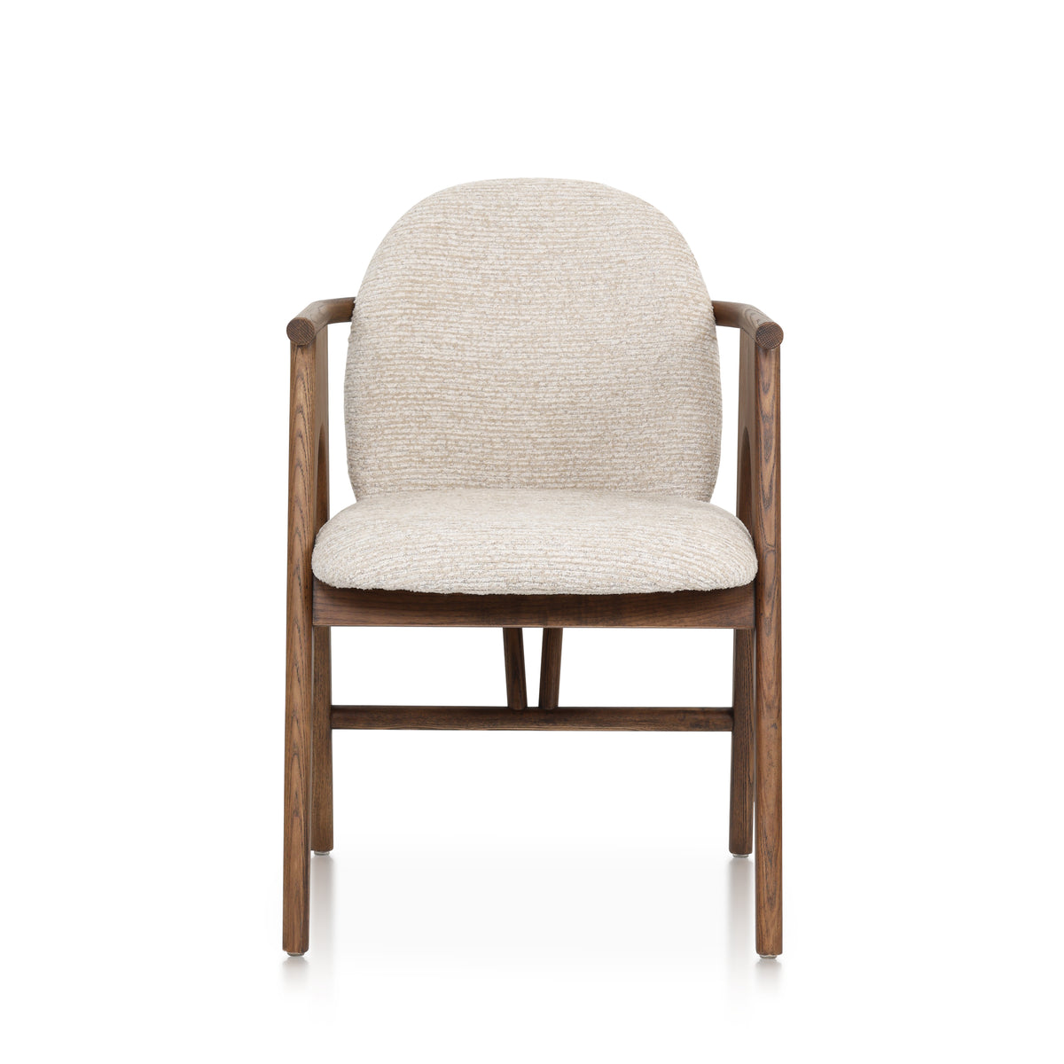 Chaise BOWIE noyer & tissu crème homa home