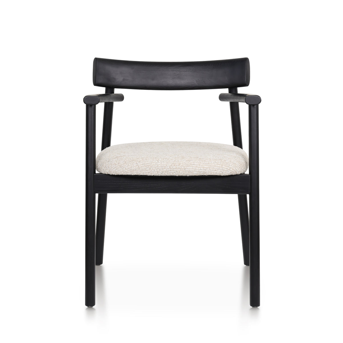 Chaise GAIA noir et tissu crème homa home