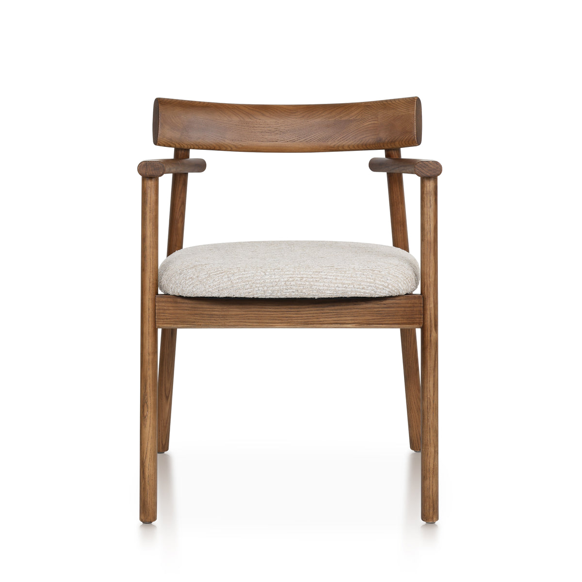 Chaise GAIA teinte noyer & tissu crème homa home