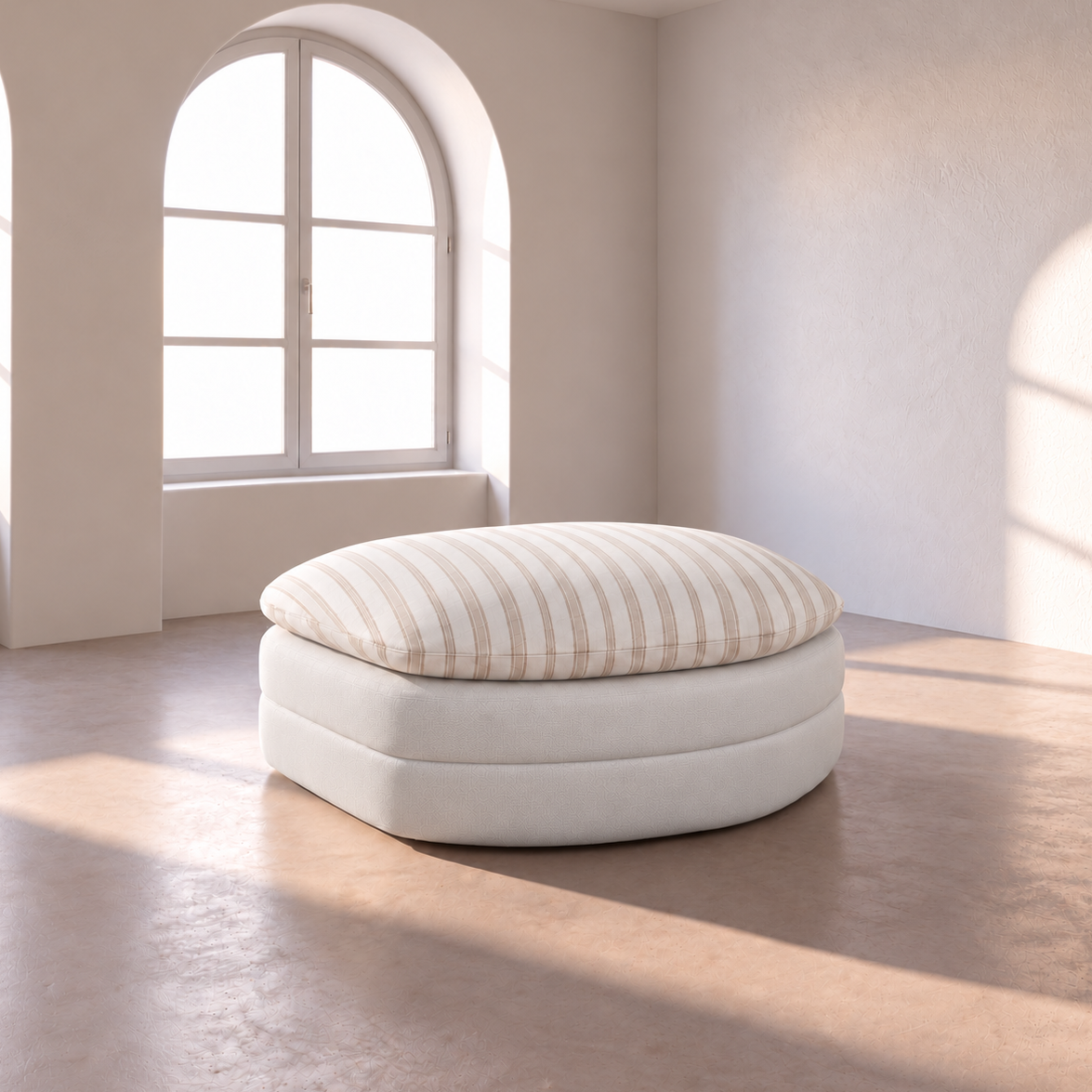 POUF ROMA AVEC SURCOUSSIN RAYURE Homa Home