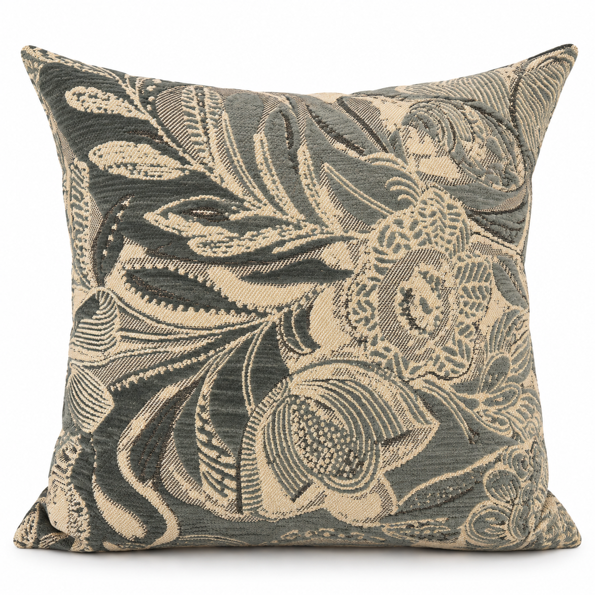 Coussin décoratif à motif floral bleu et écru – Bali 50x50 Homa Home