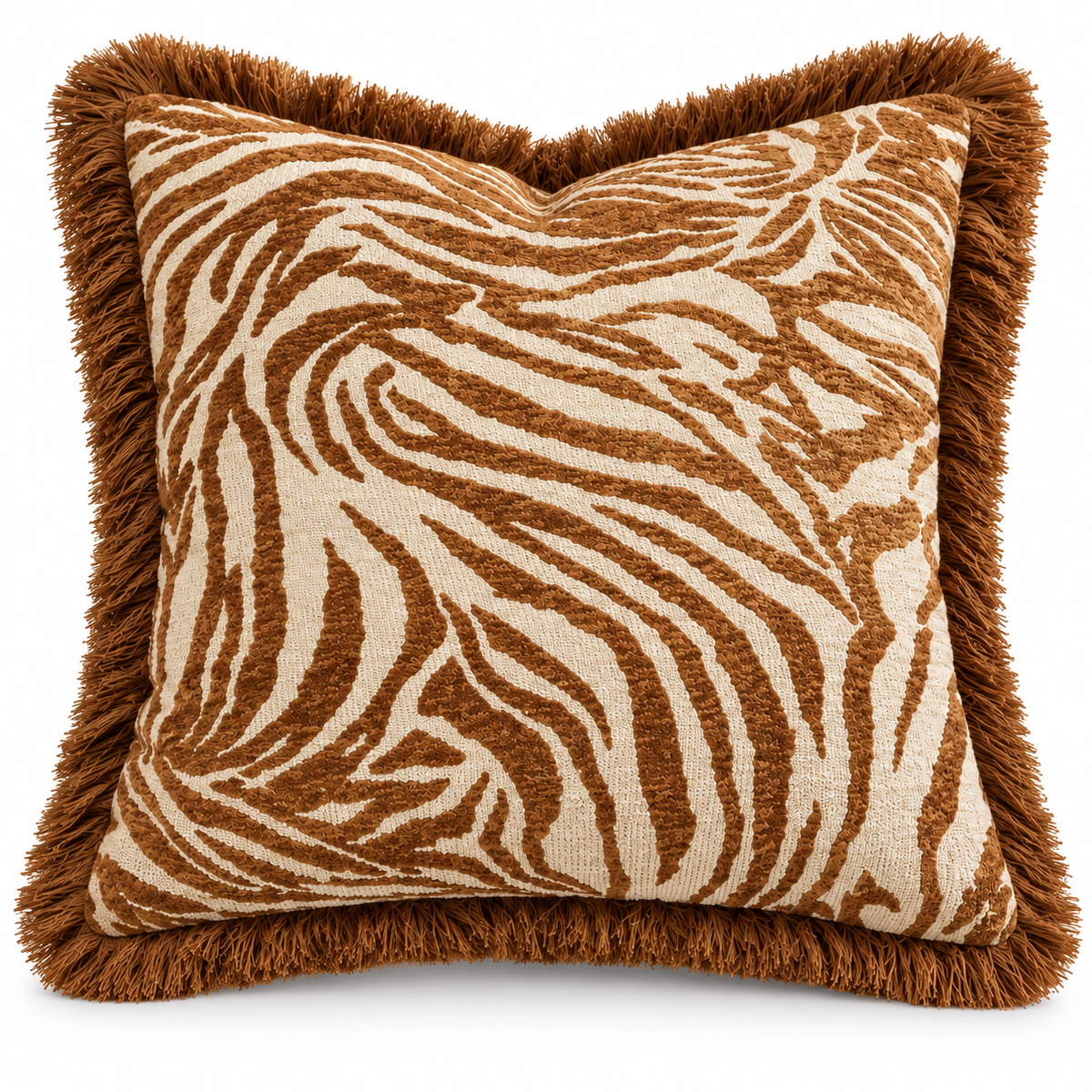 Coussin zébré à franges Zana | Homa Home 50x50 Homa Home