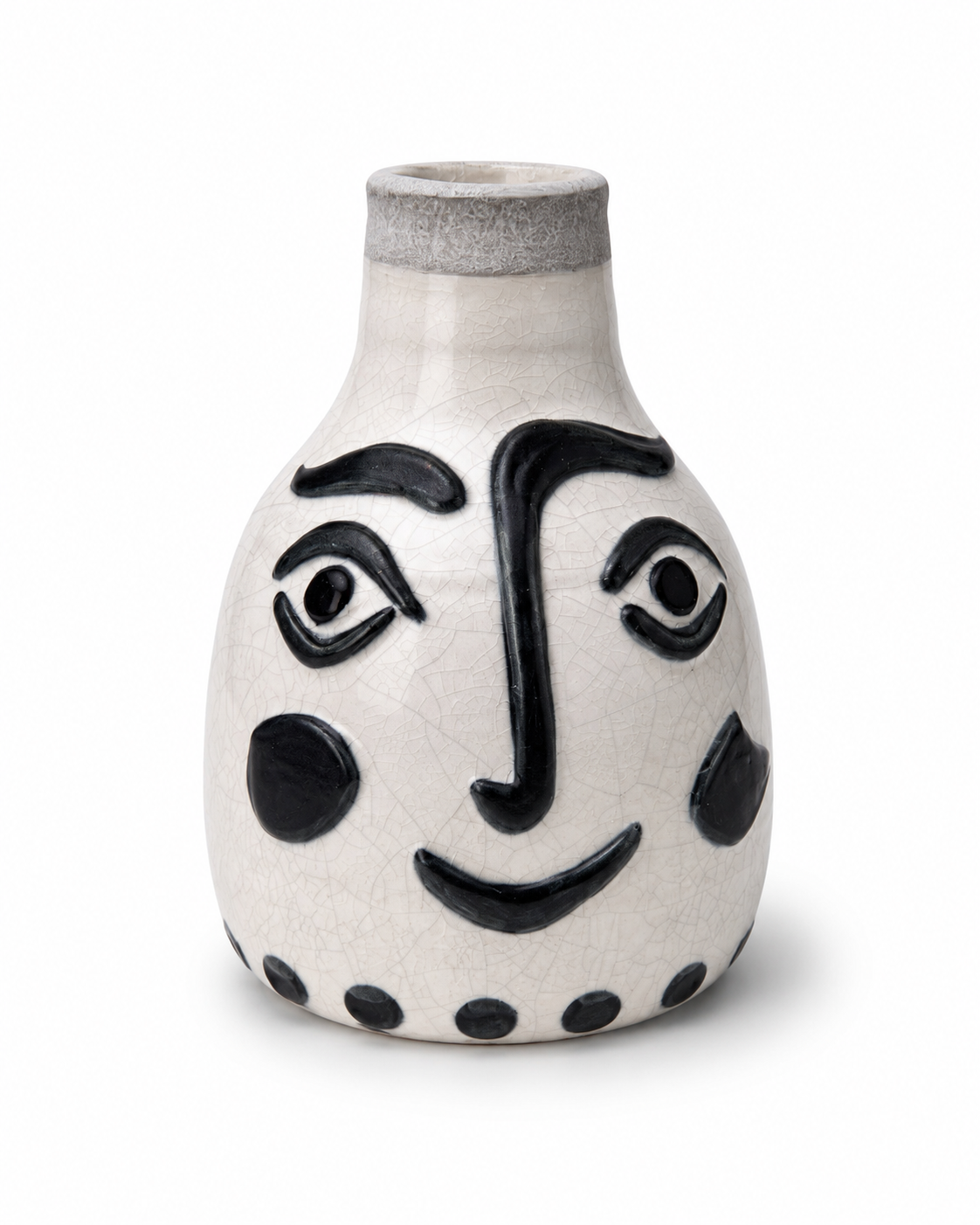 Vase décoratif MUSE en céramique écrue et noire Homa Home