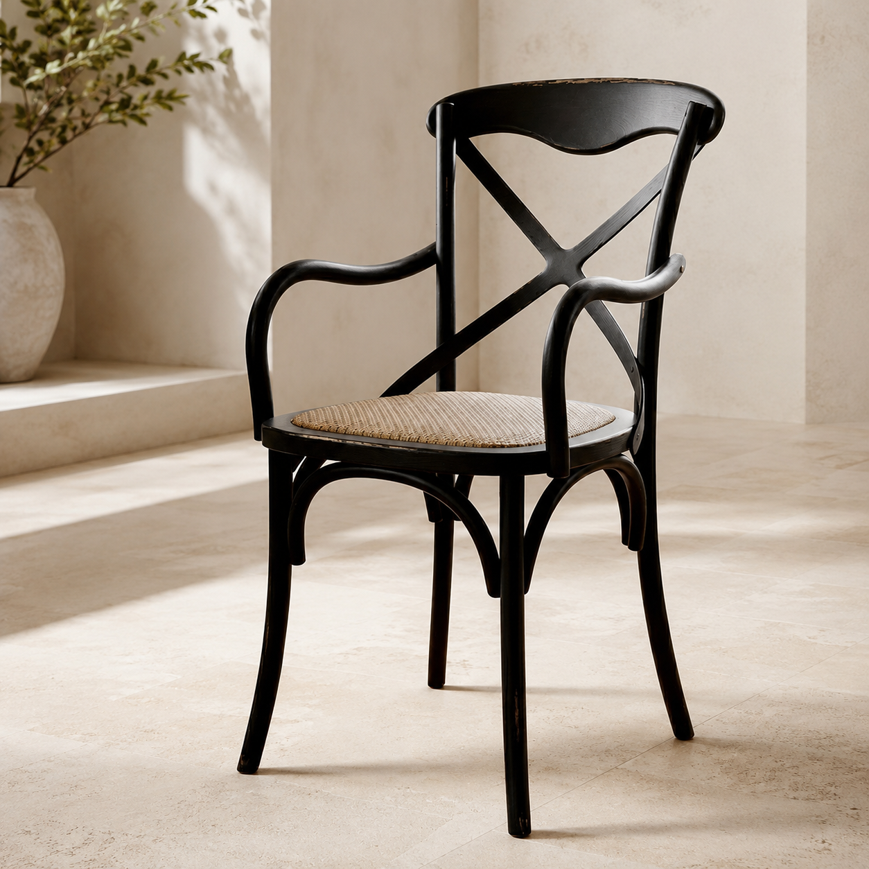 Chaise accoudoir Cassidy black antique homa home