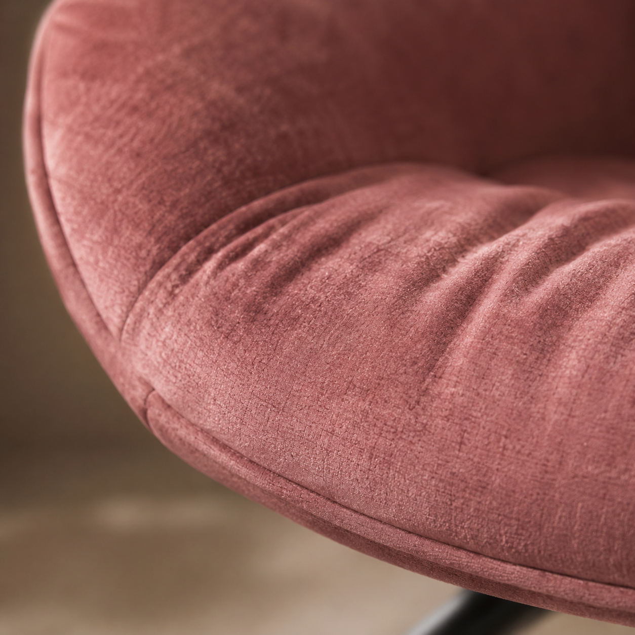 Chaise Velvet baquet pivotante rose homa home