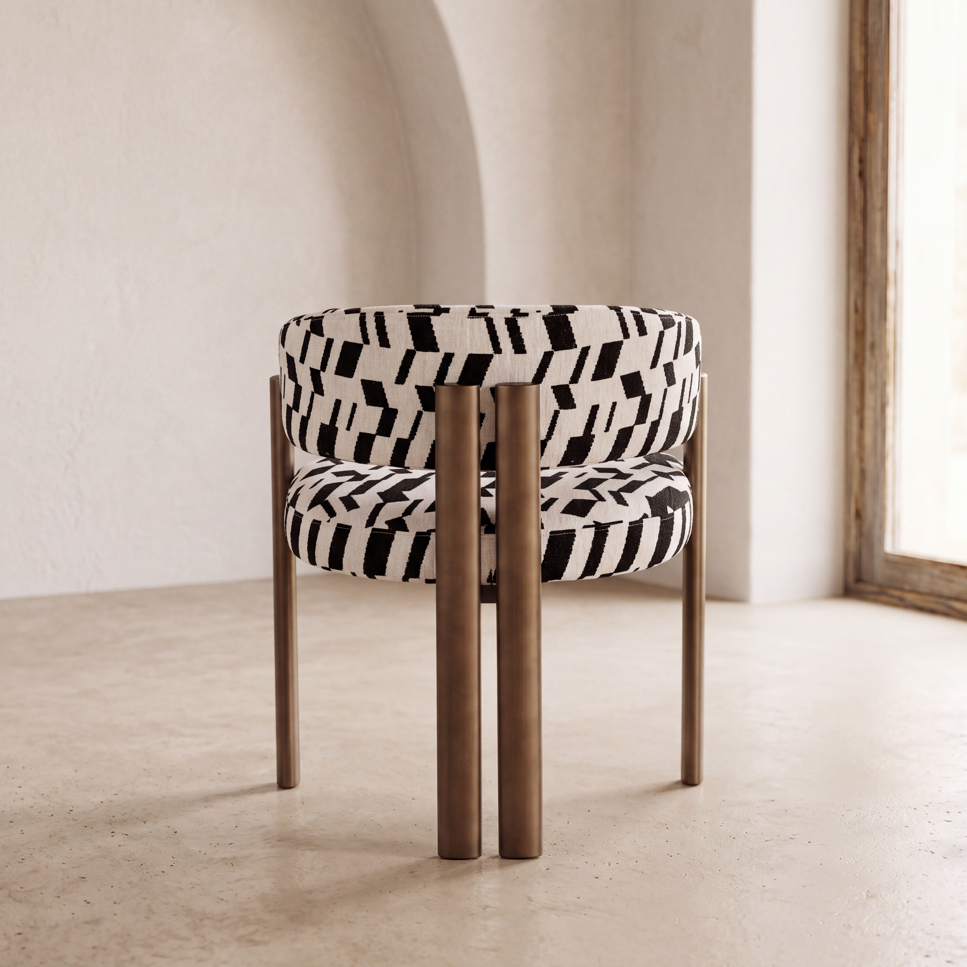 Chaise Ninon imprimé noir Homa Home