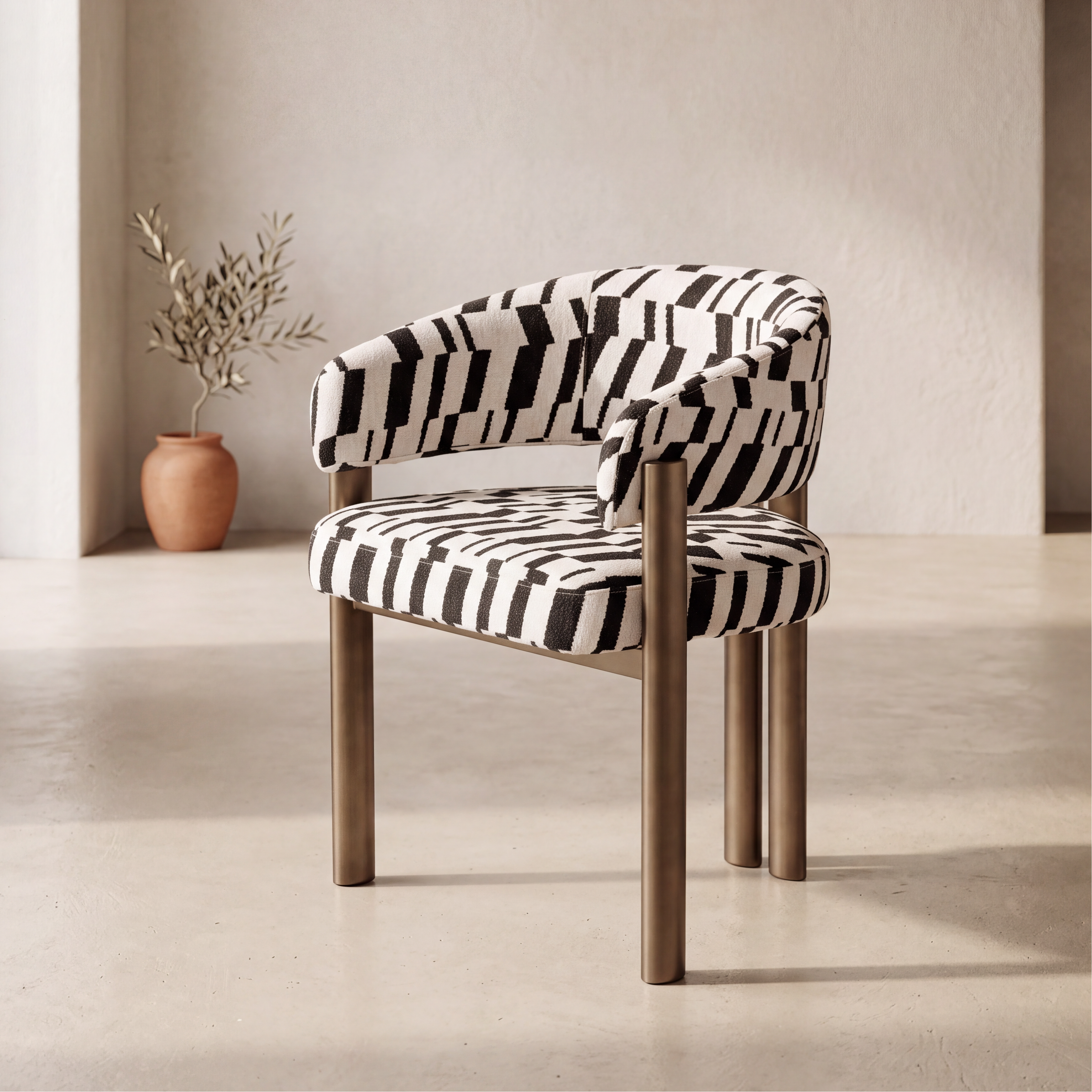 Chaise Ninon imprimé noir Homa Home