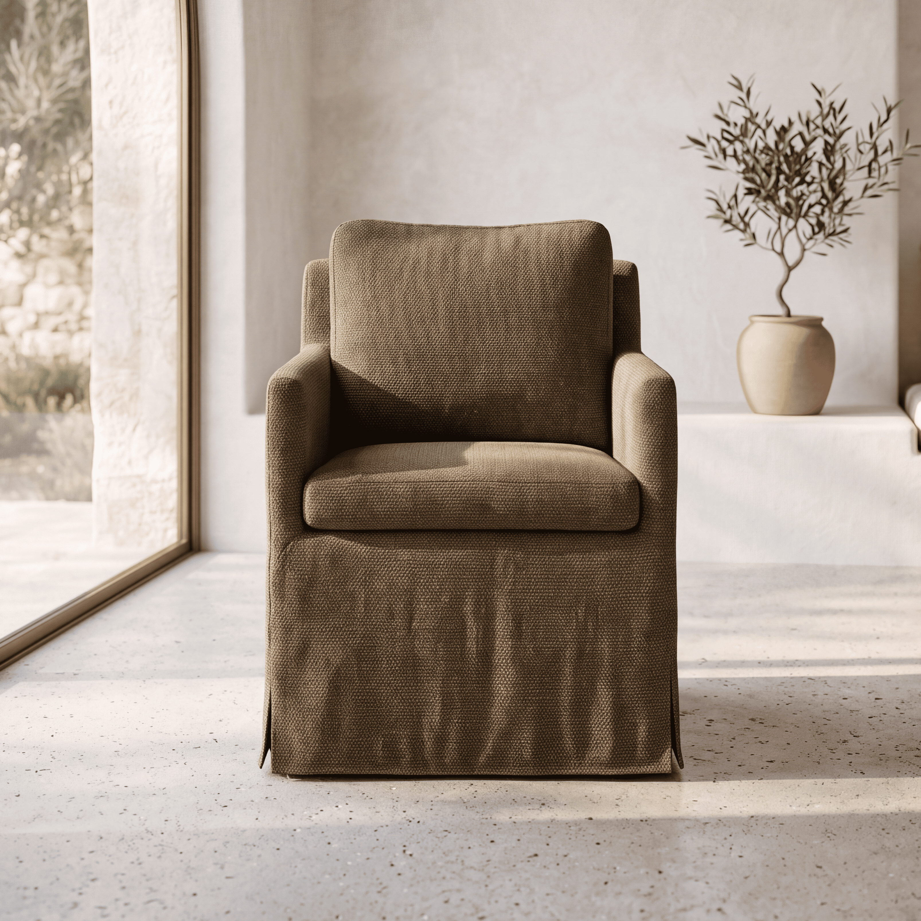 Fauteuil Carmel Lin Kaki Homa Home