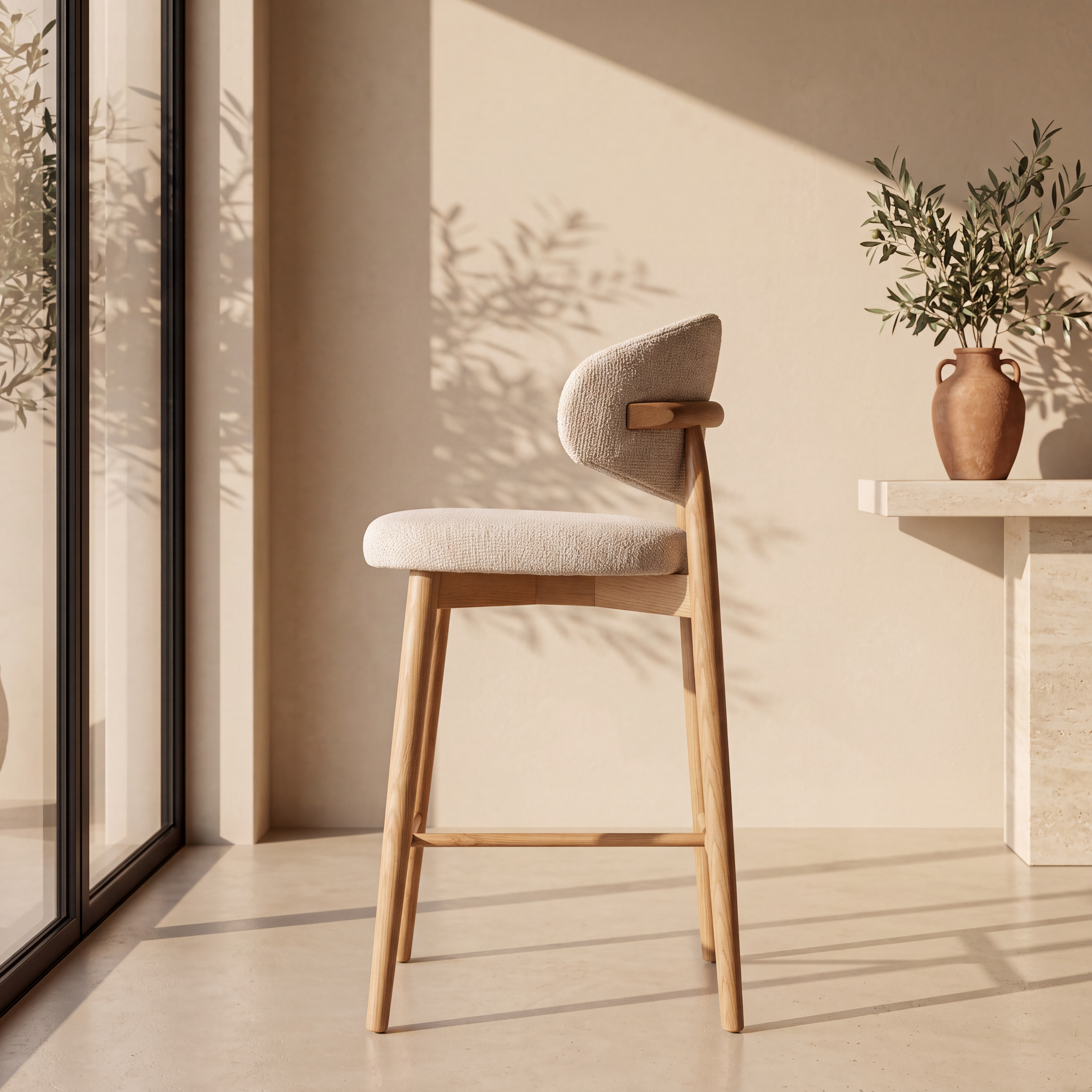Tabouret JASPE Naturel & White homa home