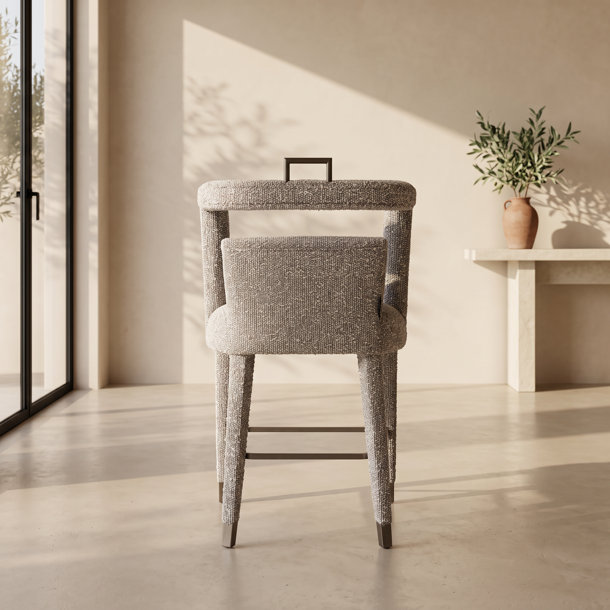 Tabouret Paloma en bouclette beige homa home