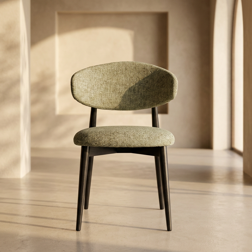 Chaise Jaspe Verte et Bois noir homa home