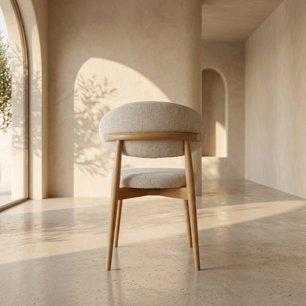 Chaise Jaspe Blanche et bois naturel homa home