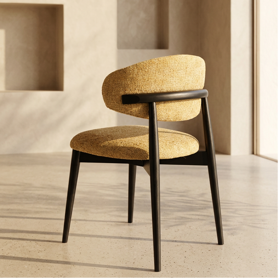 Chaise Jaspe Black & Yellow homa home