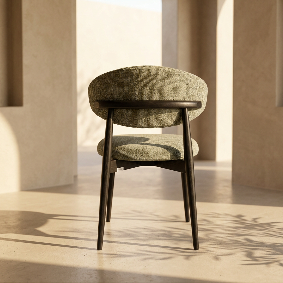 Chaise Jaspe Verte et Bois noir homa home
