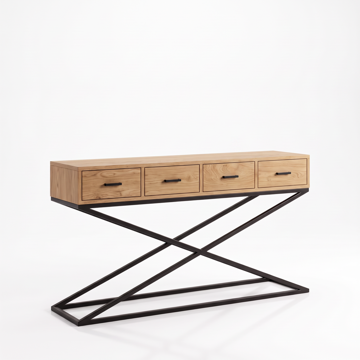 Console teck 4 tiroirs pieds X homa home