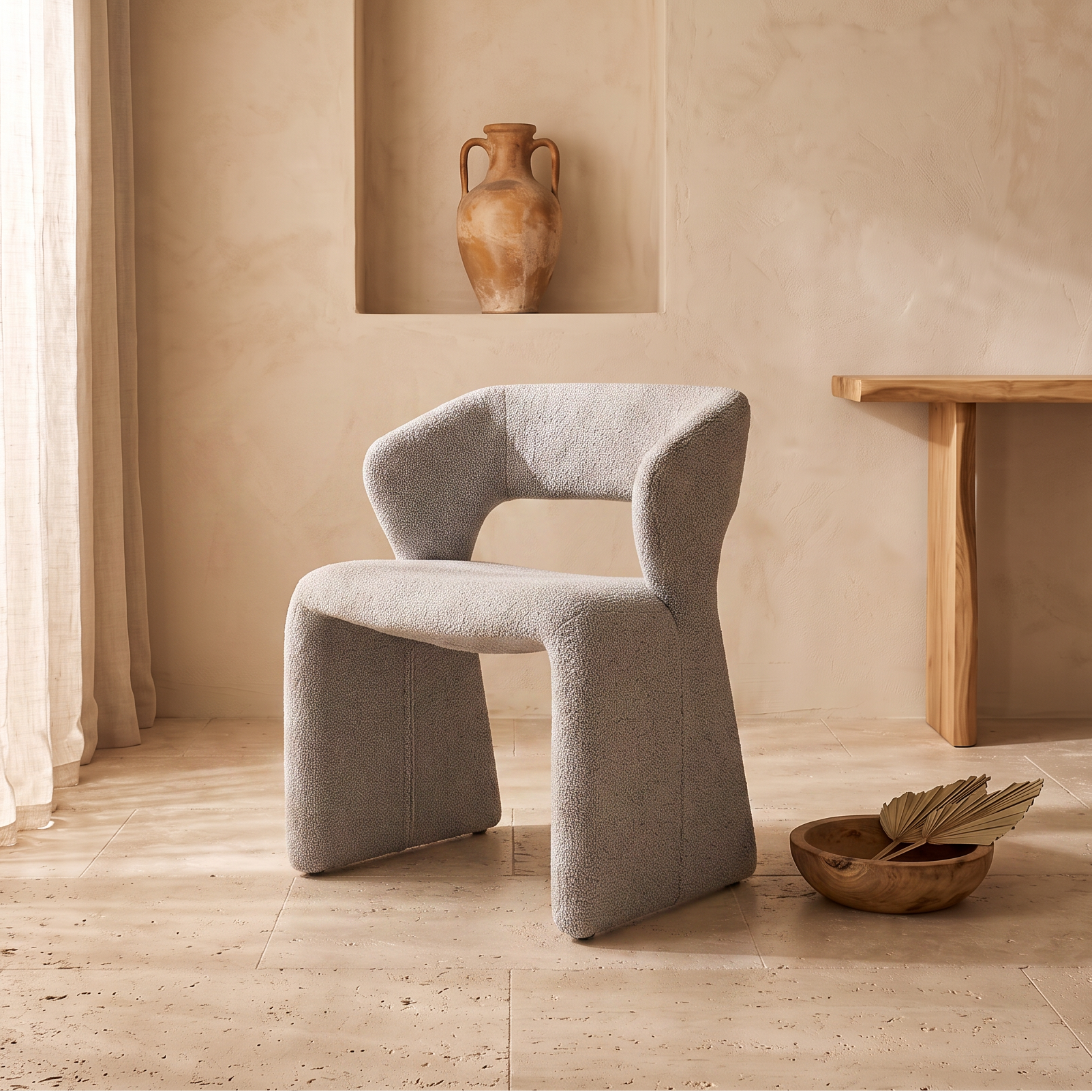 Chaise Roma Tissu Bouclette homa home