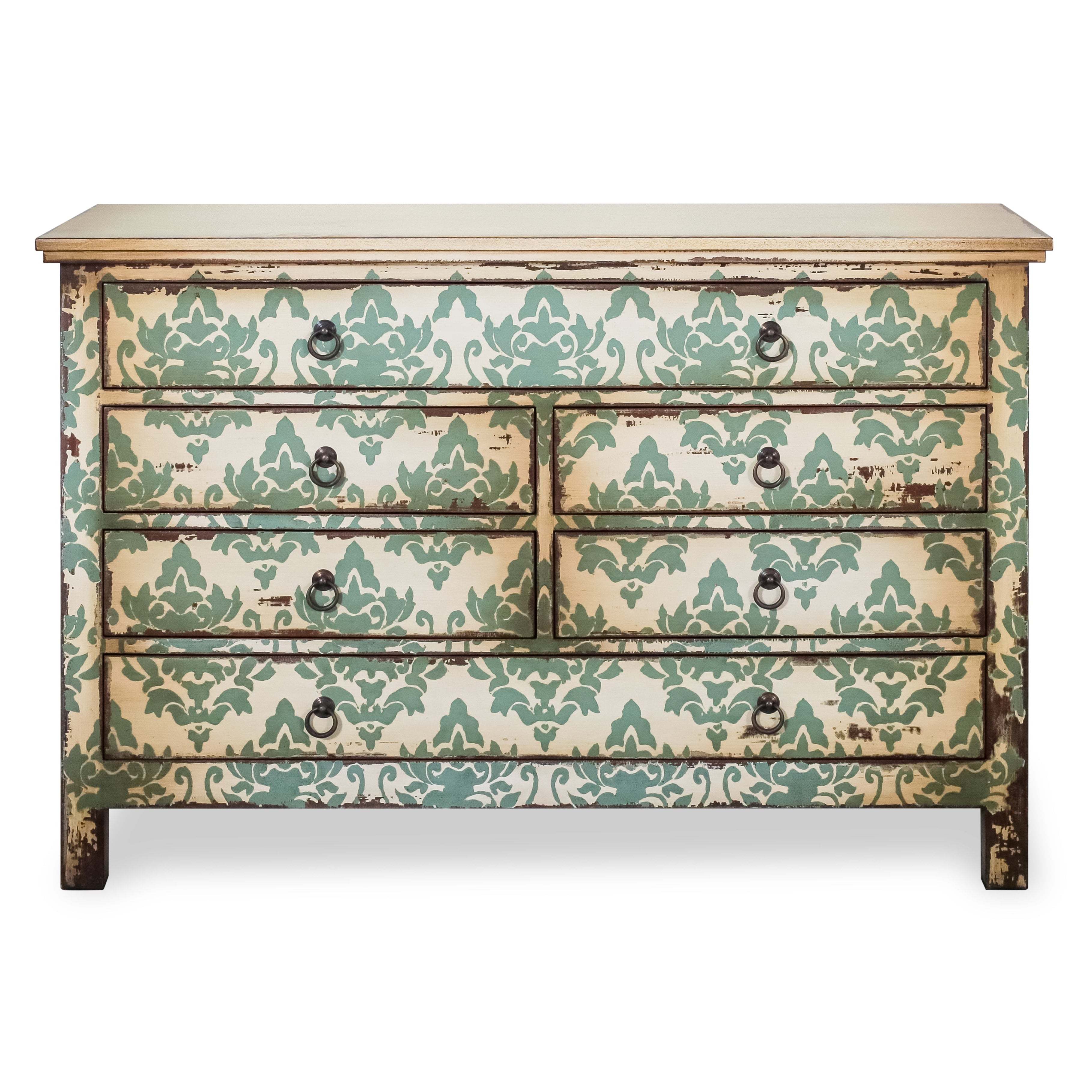 Commode Fleurs vert d'eau homa home