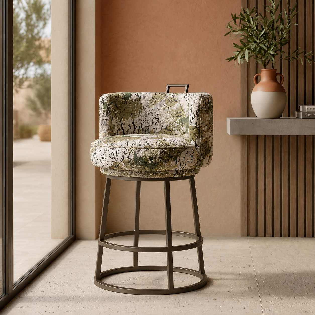 Tabouret DANA imprimé fleuri homa home