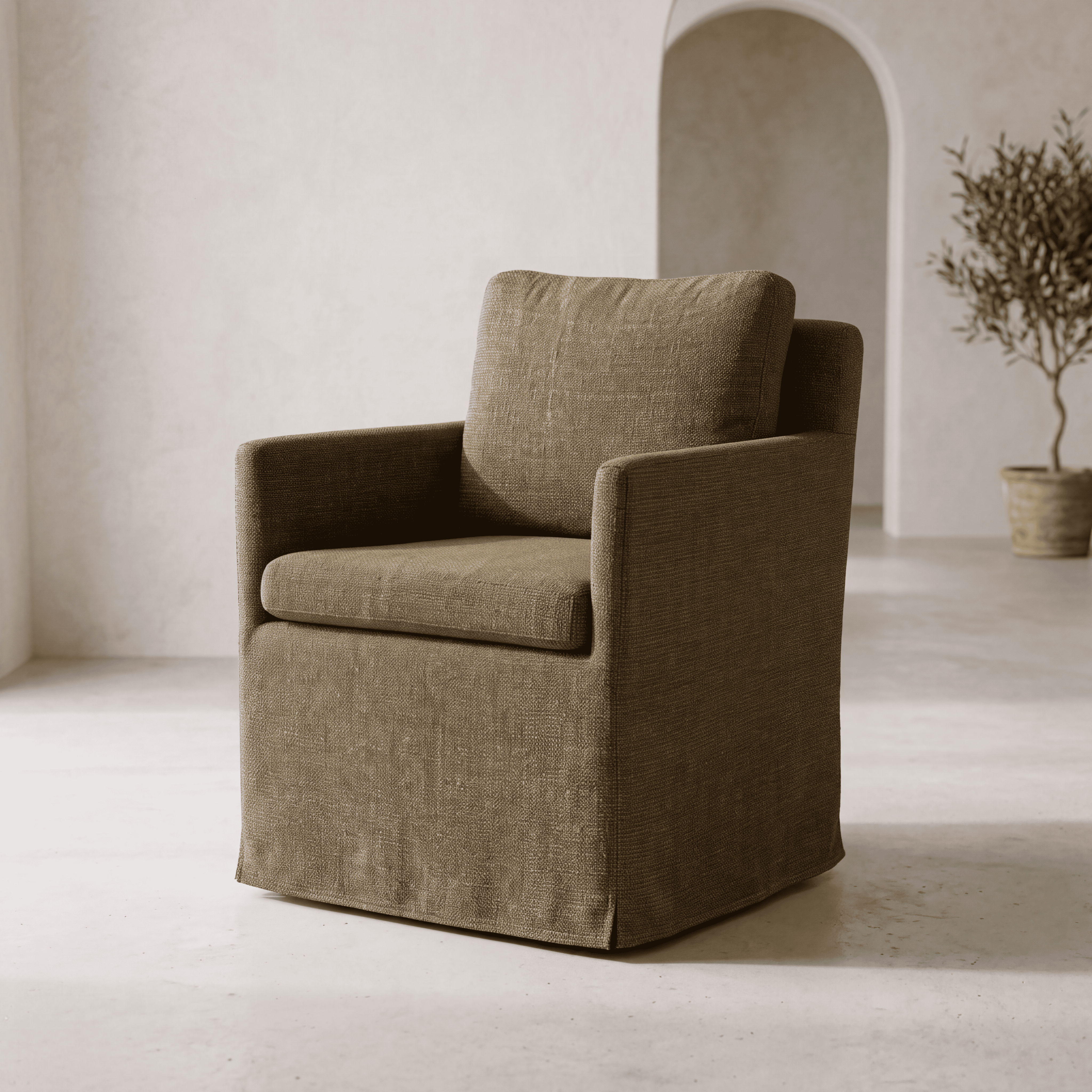 Fauteuil Carmel Lin Kaki Homa Home