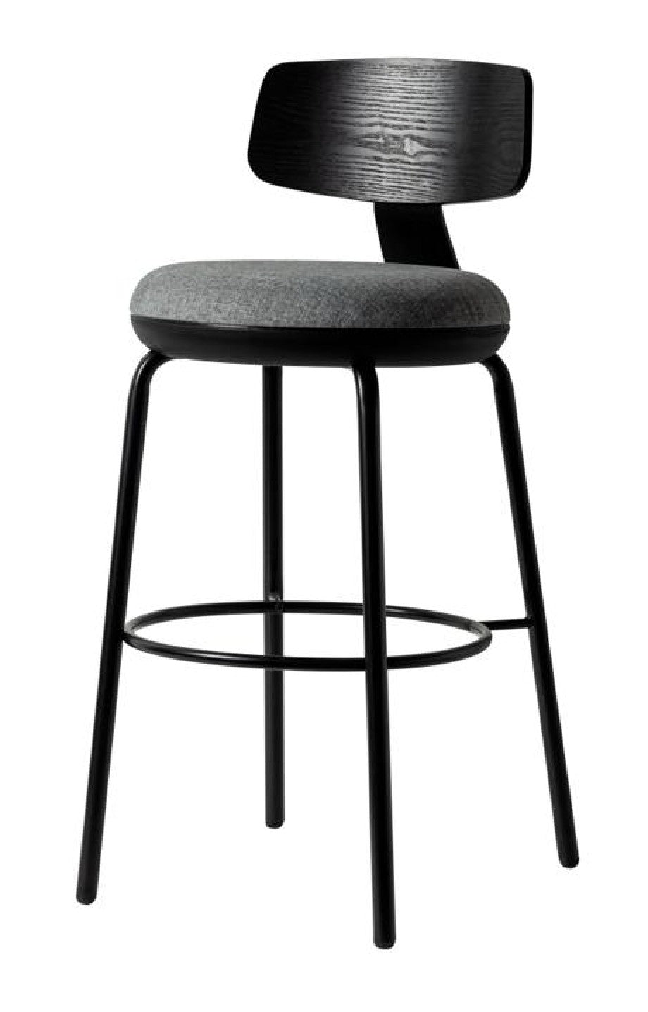 Tabouret LYNA en bois et assise tissu vert L'Empreinte