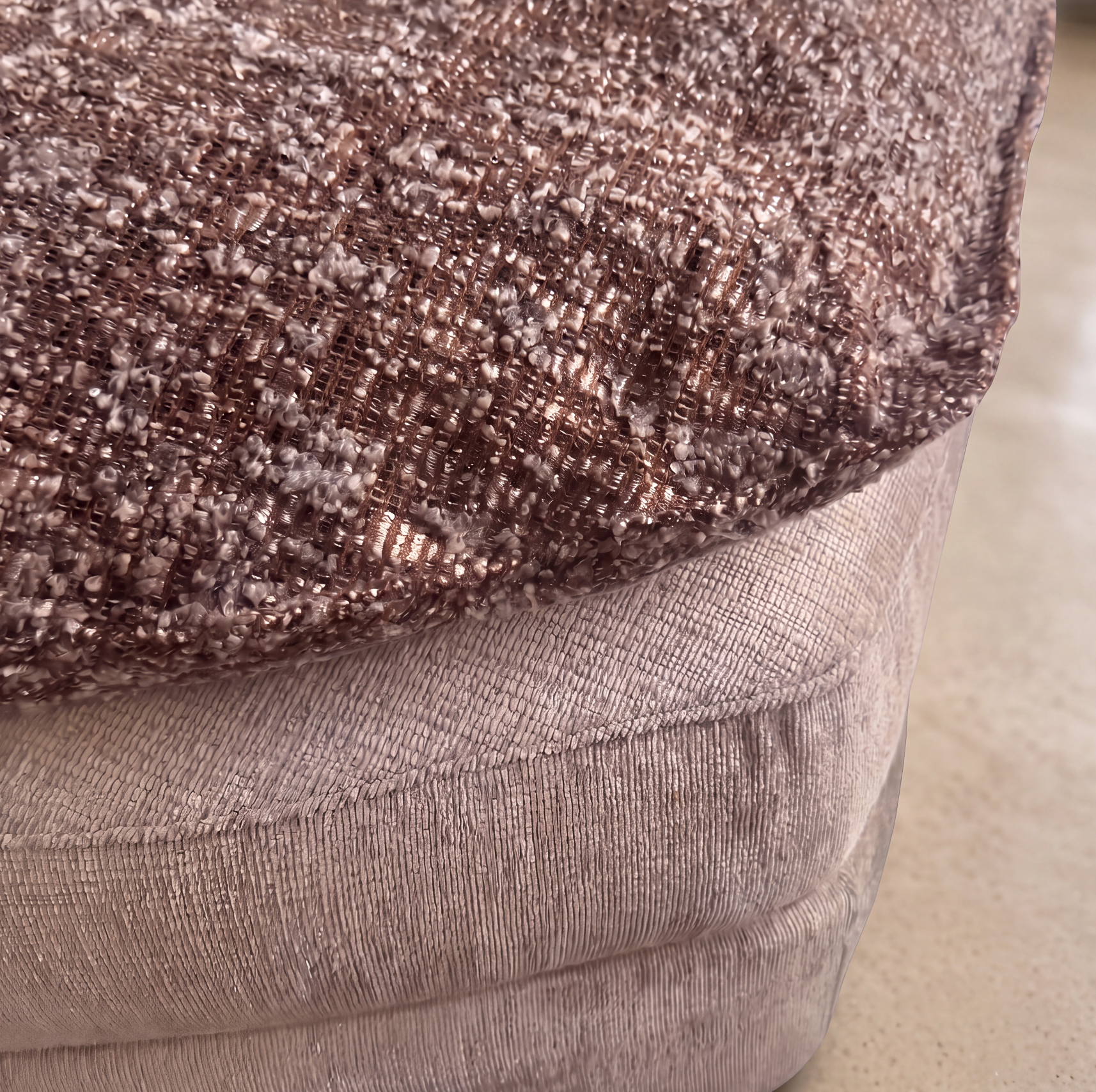 Pouf Roma avec surcoussin bouclette Homa Home