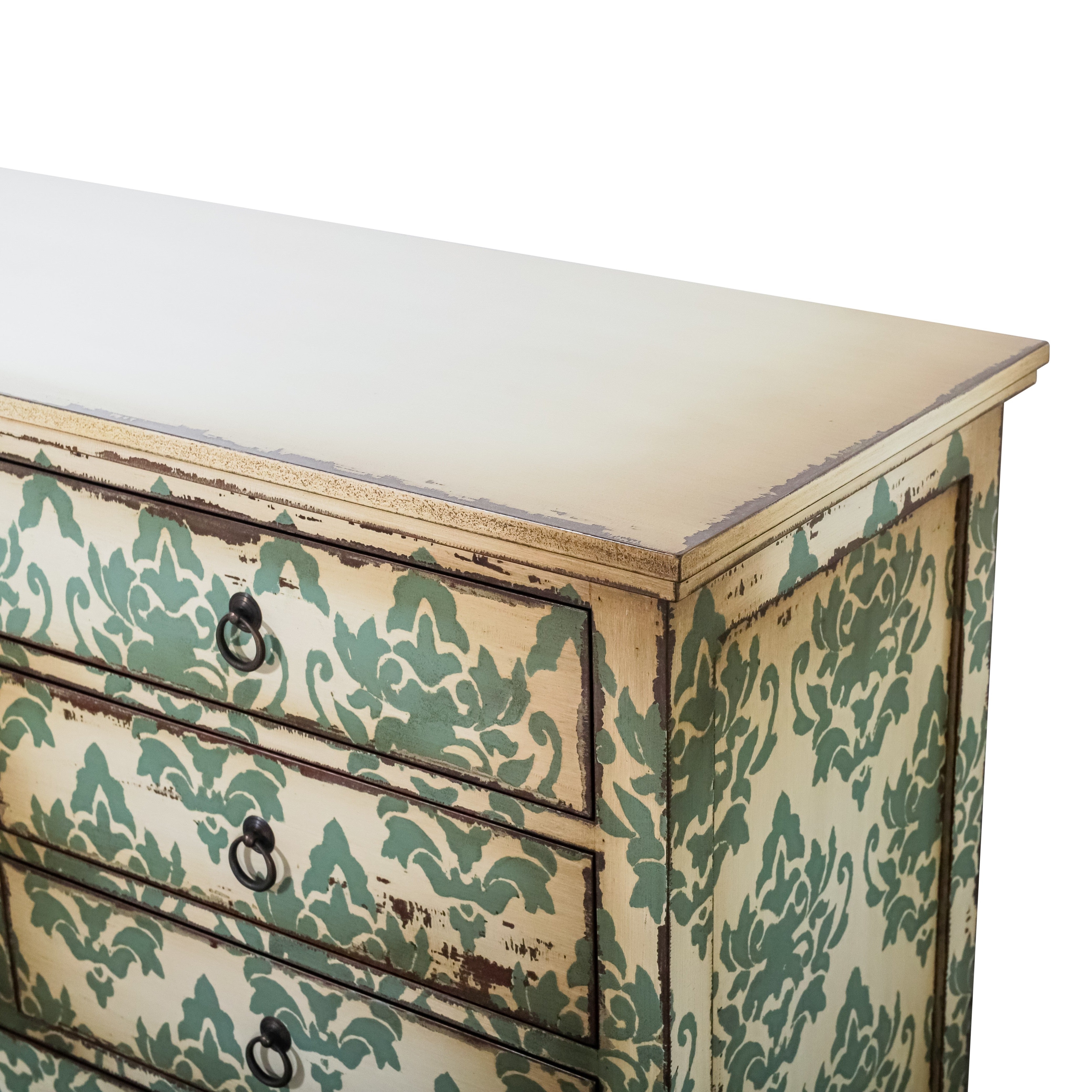Commode Fleurs vert d'eau L'Empreinte