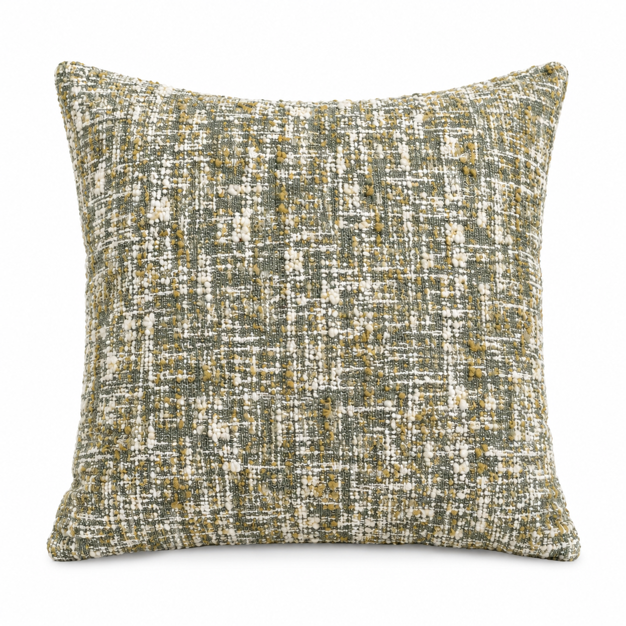 Coussin OLENA Vert sauge, écru et ocre texturé 40 × 40 Homa Home