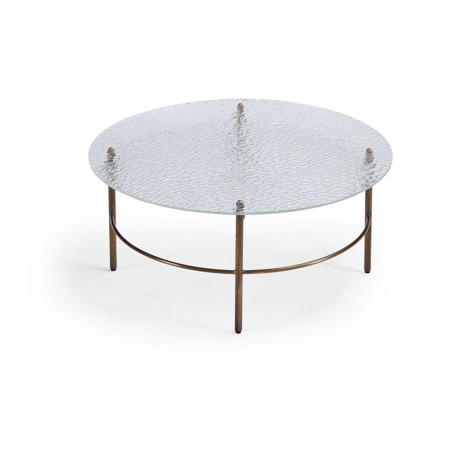 Trio de tables basses en verre bullé L'Empreinte