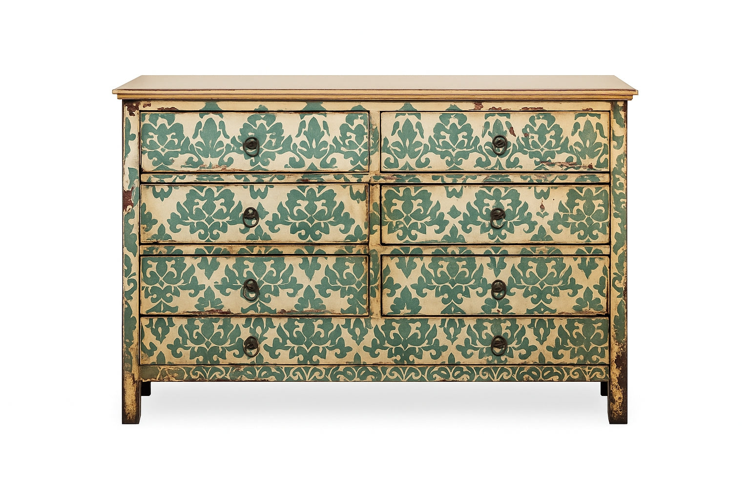 Commode Fleurs vert d'eau L'Empreinte