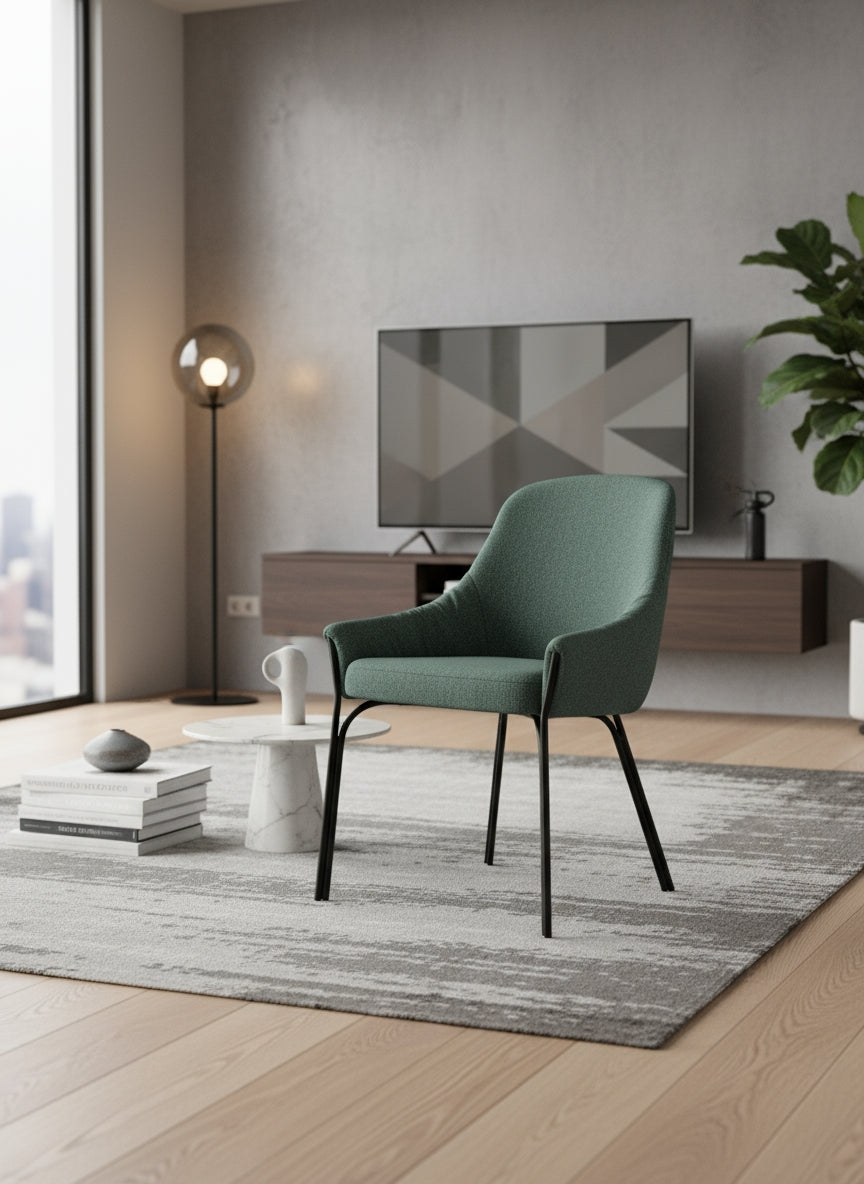 Chaise baquet Velvet vert L'Empreinte