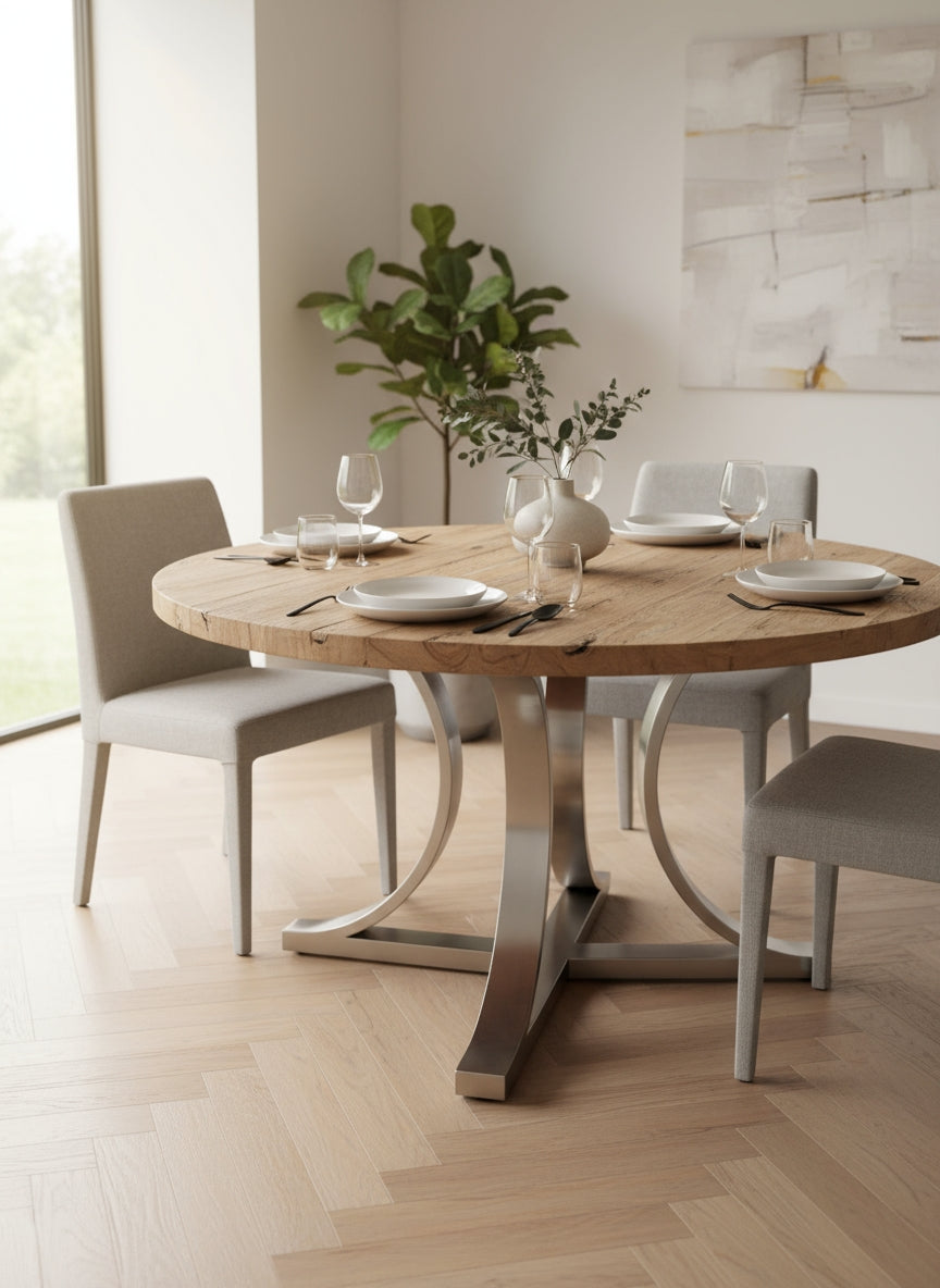 Table à manger Arya inox brossé L'Empreinte