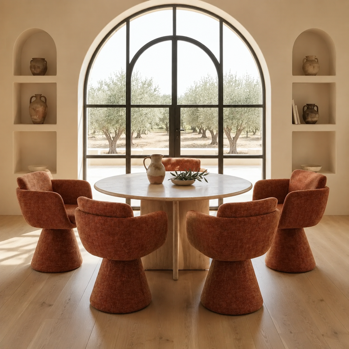 Fauteuil Pivotant Lexi Terre Cuite homa home
