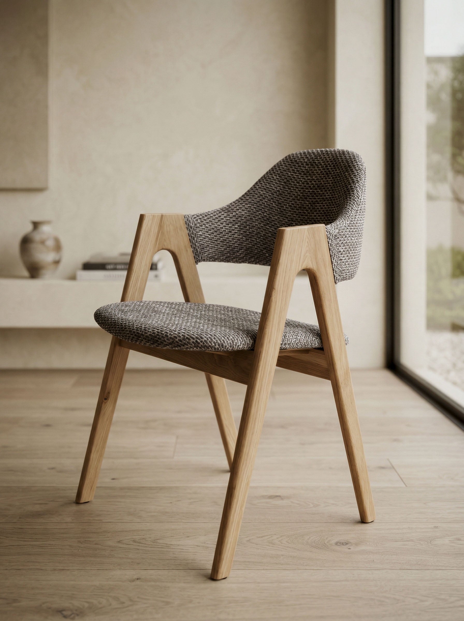 Chaise marron avec accoudoirs homa home
